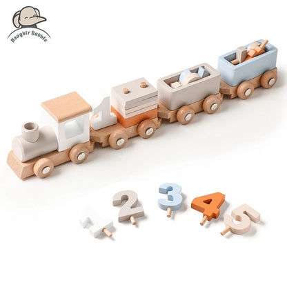 EcoTrain™ - Train en Bois Éducatif Montessori pour Enfants - Bébé Ange