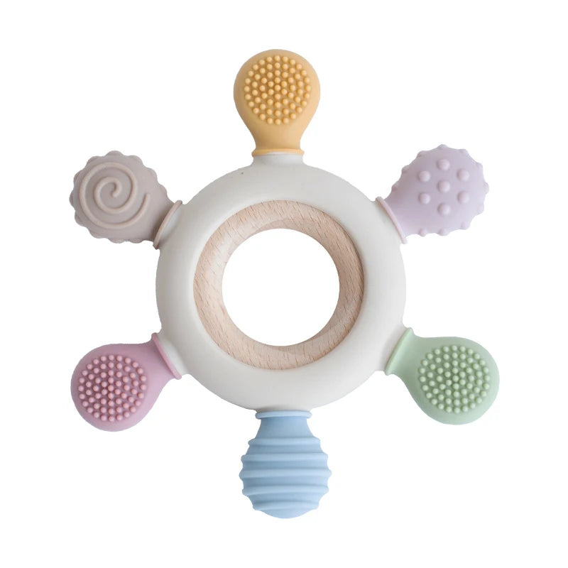 BabyRudder™ - Anneau de Dentition en Silicone et Bois Sans BPA - Bébé Ange