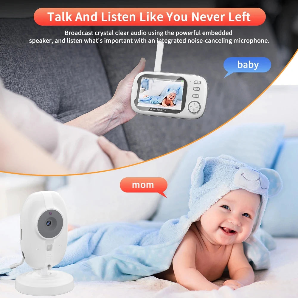 BabyGuard™ - Moniteur vidéo sans fil pour bébé avec caméra de sécurité, vision nocturne et audio bidirectionnel - Bébé Ange