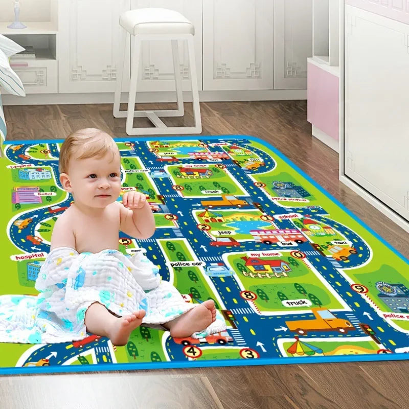 PlayMat FunCity – Tapis de Jeu en Mousse pour Enfants, Anti-Dérapant, Lavable, Multicolore - Bébé Ange