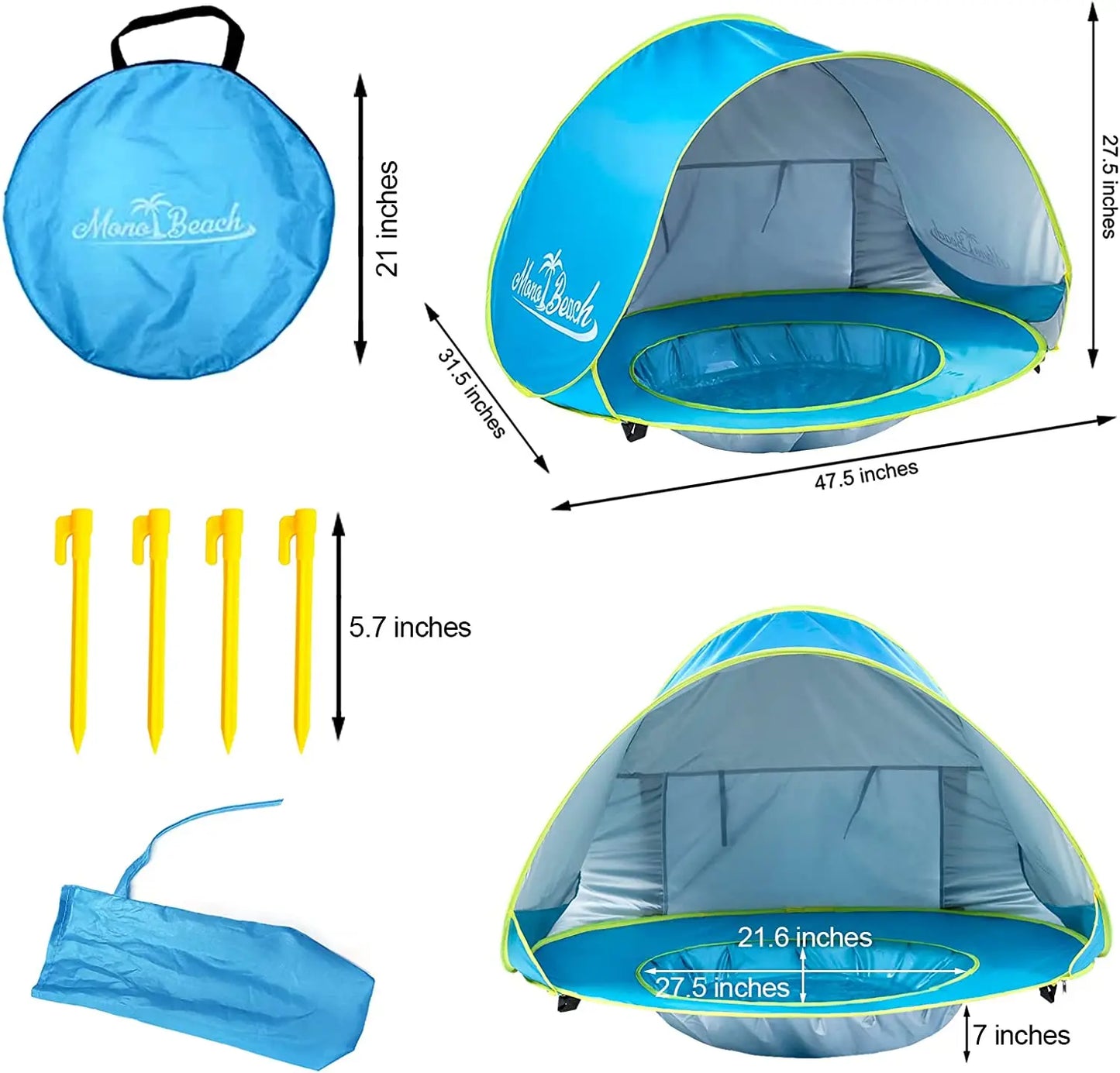 SunGuard™ – Tente de Plage pour Bébés avec Piscine d’Ombre et Protection UV - Bébé Ange