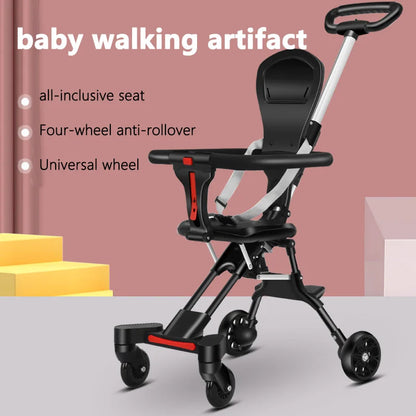 BabyGo - Poussette Pliante Portable à Quatre Roues pour Bébé - Bébé Ange