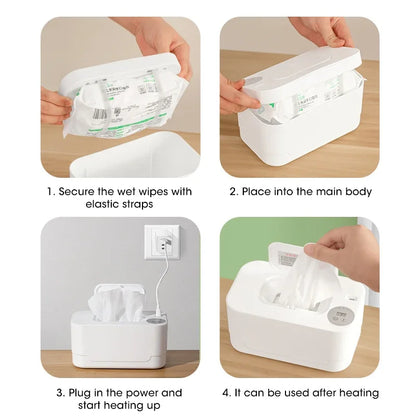 CozyWipes™ - Chauffe-Lingettes Portable pour Bébé avec Écran LED - Bébé Ange