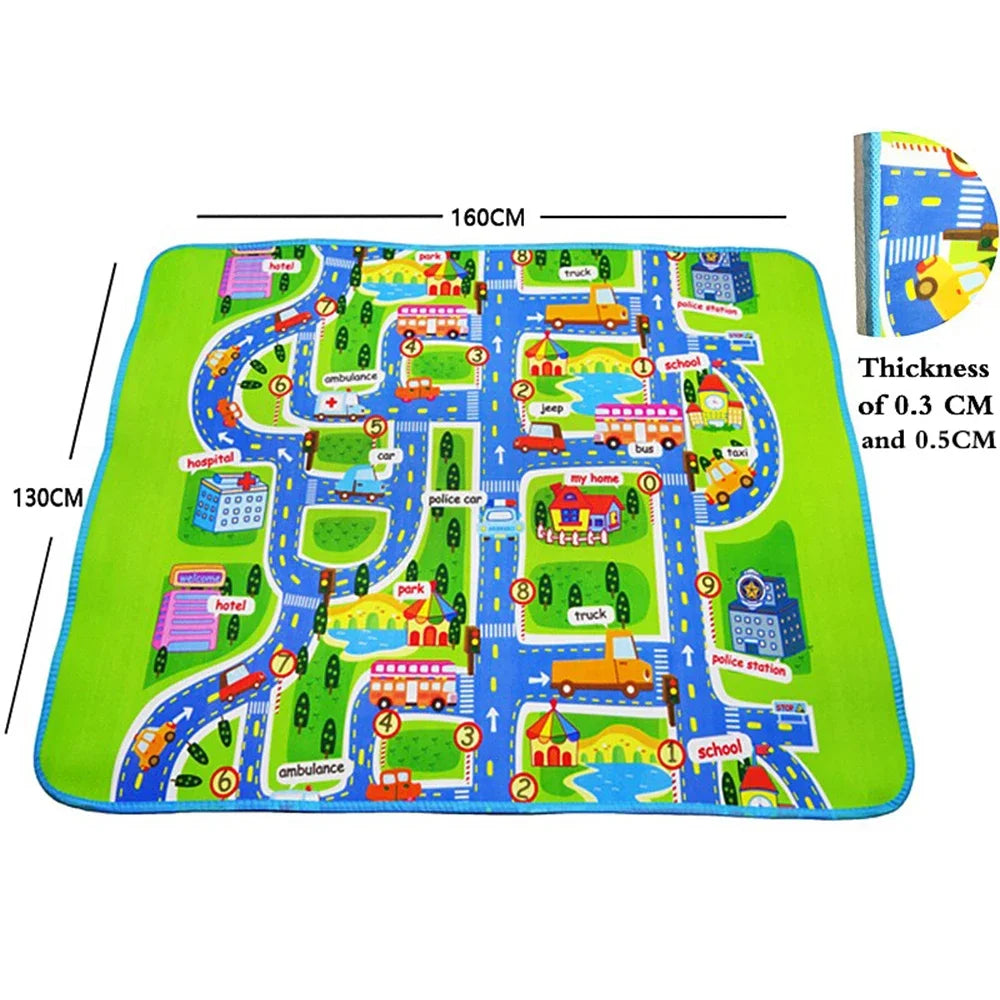 PlayMat FunCity – Tapis de Jeu en Mousse pour Enfants, Anti-Dérapant, Lavable, Multicolore - Bébé Ange