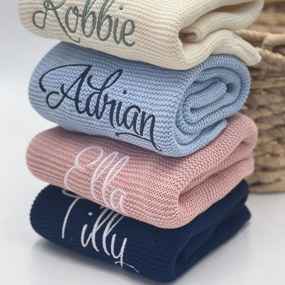 CozyCotton™ - Couverture en Coton Personnalisée pour Bébé avec Nom - Bébé Ange