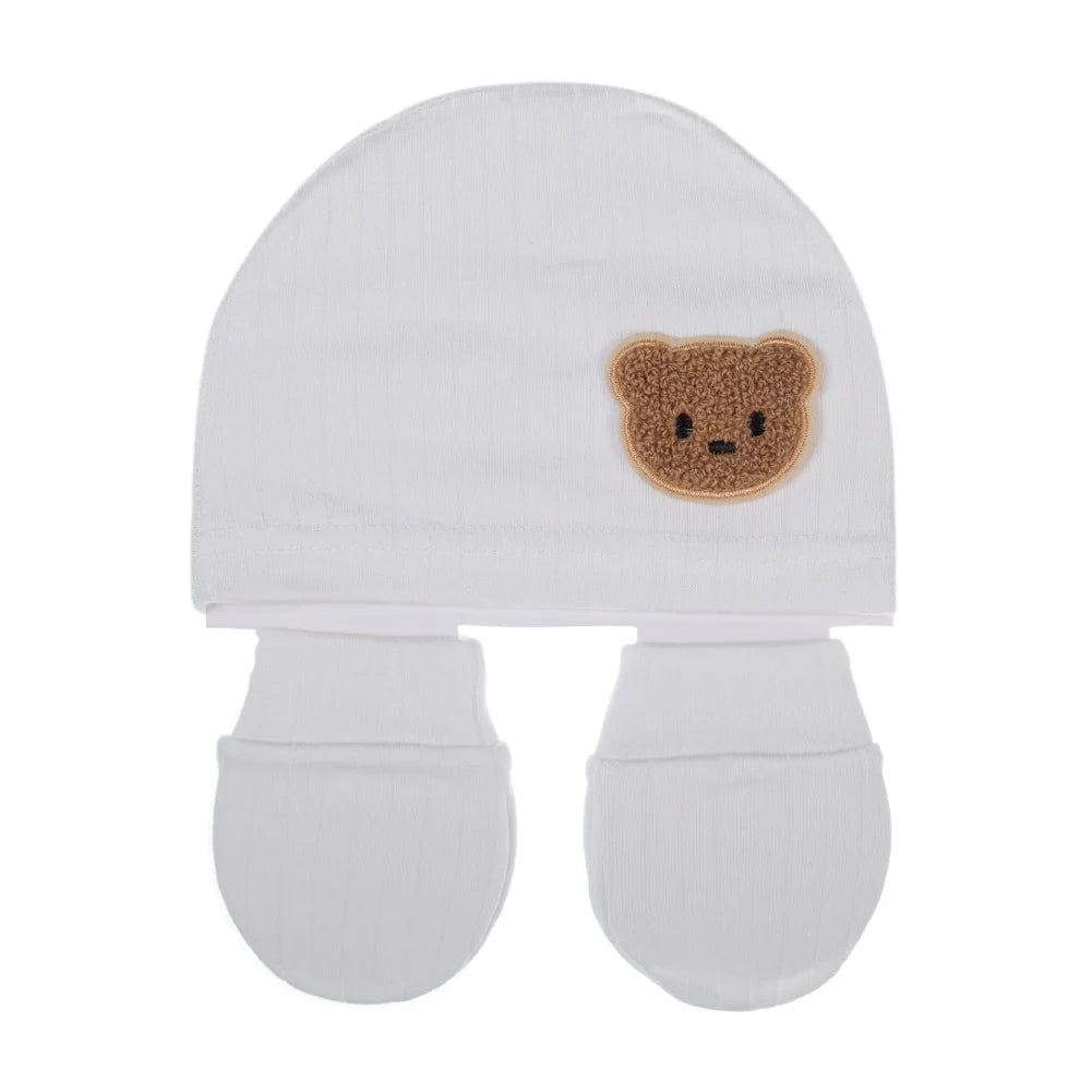 BabyCuddle™ - Ensemble 3-en-1 :Couvre-Pieds, Bonnet et Mitaines pour Nouveau-Né - Douceur et Protection Totale - Bébé Ange