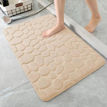 StoneSoft™ - Tapis de Bain Antidérapant 3D Effet Galet à Séchage Rapide - Bébé Ange