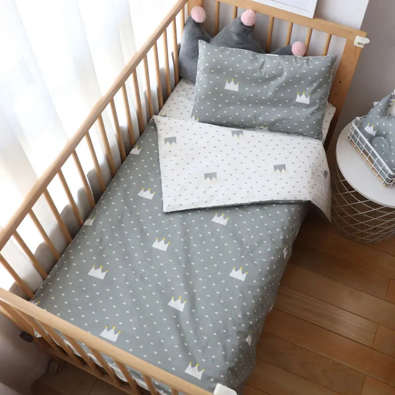 BabyNest™ - Parure de Lit en Coton pour Nouveau-né à Motif Étoile (3 Pièces) - Bébé Ange