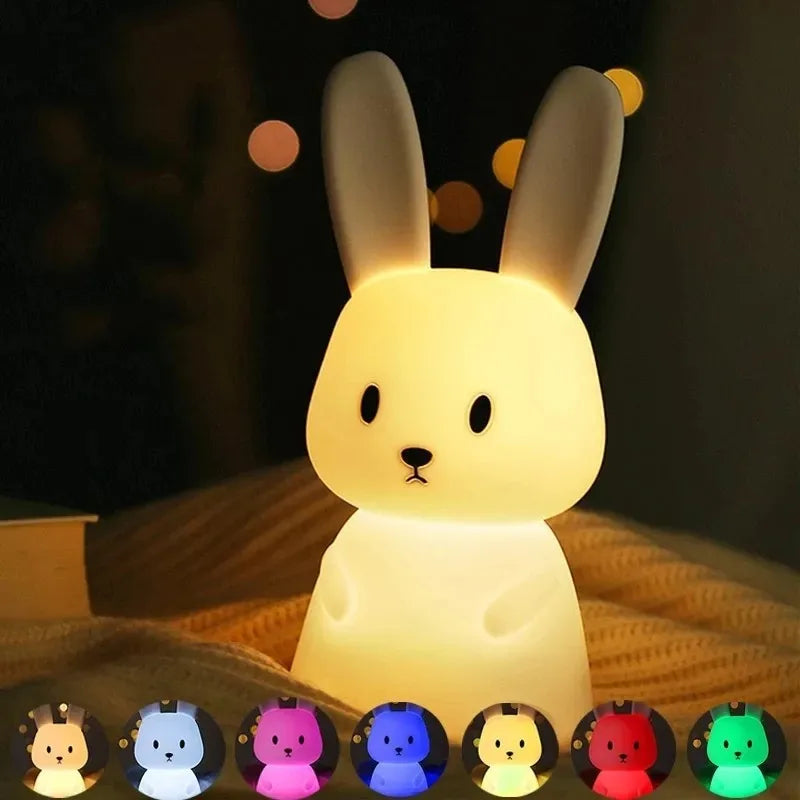 LumiRabbit™ - Lampe LED en Silicone Tactile pour Enfants - Bébé Ange