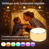 BabyCalm™ Machine à Bruit Blanc Veilleuse & Machine de Bruit Blanc Bébé Ange 