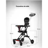 BabyGo - Poussette Pliante Portable à Quatre Roues pour Bébé - Bébé Ange