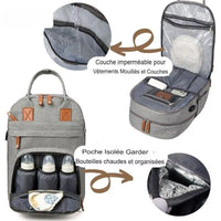 BabyTote - Sac à Dos à Langer Multifonction Imperméable avec Matelas à Langer et Sangles de Poussette - Bébé Ange
