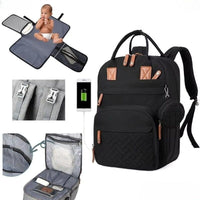 BabyTote - Sac à Dos à Langer Multifonction Imperméable avec Matelas à Langer et Sangles de Poussette - Bébé Ange