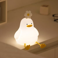 CuteDuck™ – Veilleuse en silicone LED USB rechargeable Veilleuse bébé & chambre enfant Bébé Ange Blanc 