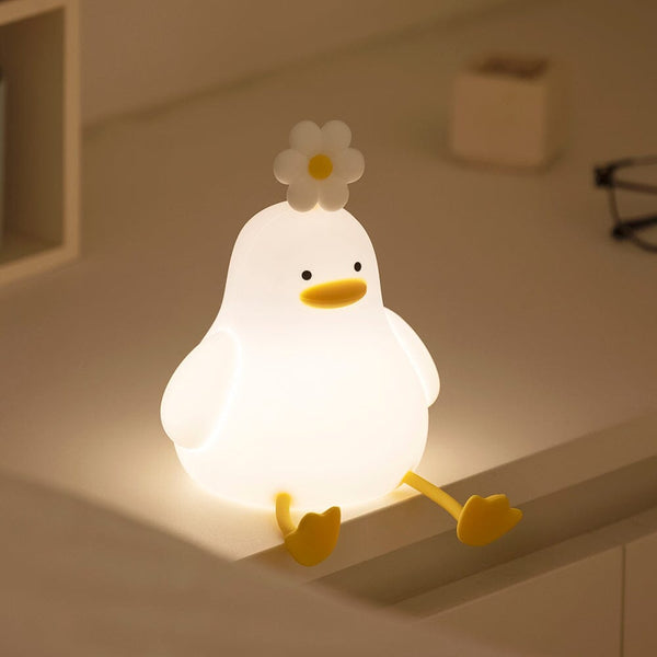 CuteDuck™ – Veilleuse en silicone LED USB rechargeable Veilleuse bébé & chambre enfant Bébé Ange Blanc 