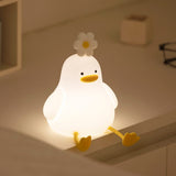 CuteDuck™ – Veilleuse en silicone LED USB rechargeable Veilleuse bébé & chambre enfant Bébé Ange Blanc 