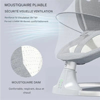 DodoZen™-Balancelle Bébé Motorisée 5 Vitesses avec Bluetooth Balancelle électrique pour bébé Bébé Ange 