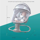 DodoZen™-Balancelle Bébé Motorisée 5 Vitesses avec Bluetooth Balancelle électrique pour bébé Bébé Ange 