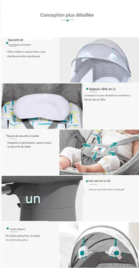 DodoZen™-Balancelle Bébé Motorisée 5 Vitesses avec Bluetooth Balancelle électrique pour bébé Bébé Ange 