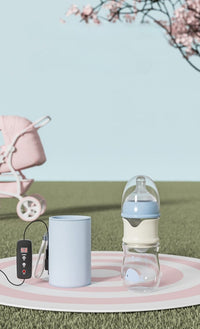 Dr.Green™ – Kit Biberon en Verre avec Chauffe-Biberon et Mélangeur Intégré - Bébé Ange