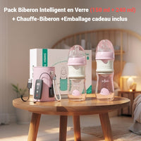 Dr.Green™ – Kit Biberon en Verre avec Chauffe-Biberon et Mélangeur Intégré - Bébé Ange