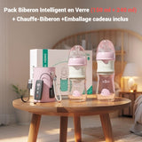 Dr.Green™ – Kit Biberon en Verre avec Chauffe-Biberon et Mélangeur Intégré - Bébé Ange