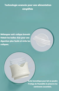 Dr.Green™ – Kit Biberon en Verre avec Chauffe-Biberon et Mélangeur Intégré - Bébé Ange