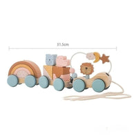 EcoTrain™ - Train en Bois Éducatif Montessori pour Enfants - Bébé Ange