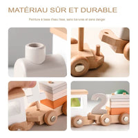 EcoTrain™ - Train en Bois Éducatif Montessori pour Enfants - Bébé Ange