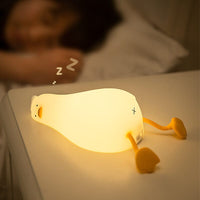 FluffyQuack™ – Veilleuse Canard LED Rechargeable Veilleuse enfant / Lampe de nuit Bébé Ange Blanc 
