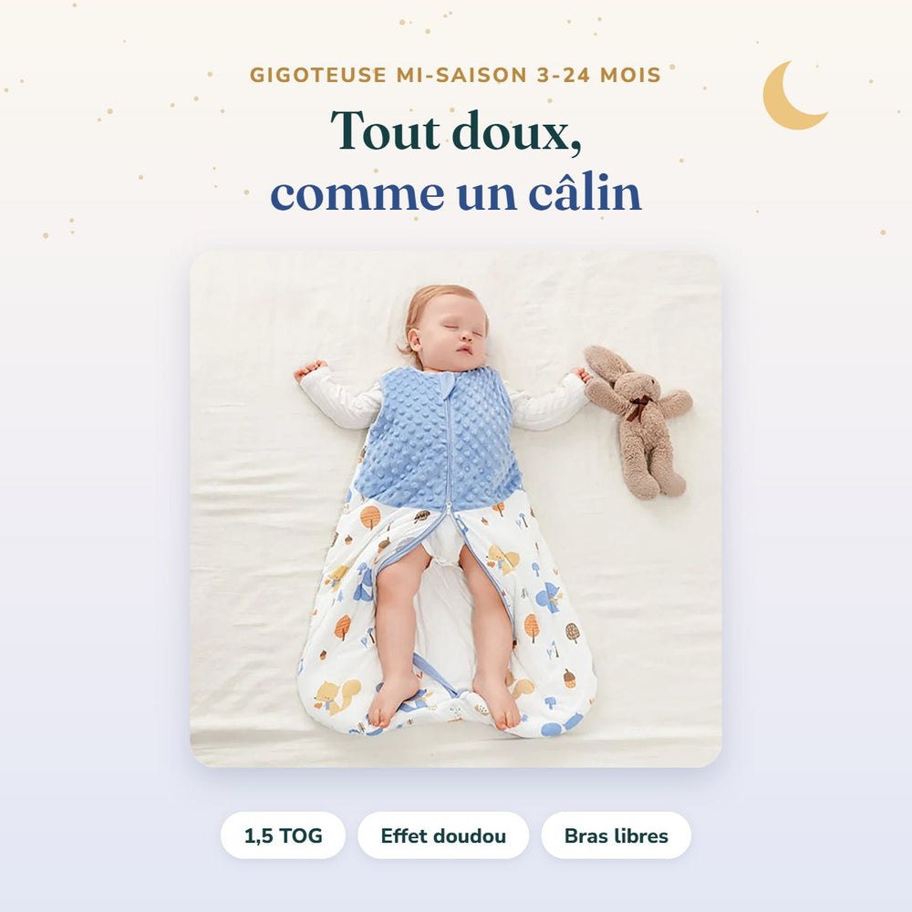 Gigoteuse mi-saison 3-24 mois Bébé Ange, effet doudou, 1,5 TOG