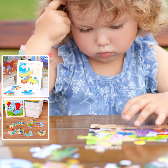 Puzzles en Bois Jouets Montessori Lot de 6 Puzzles