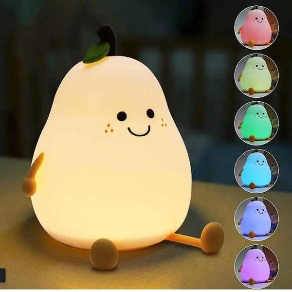 LumiBaby™-Veilleuse Poire Enfant Rechargeable - 7 Couleurs Veilleuse LED Bébé Ange 7 couleurs 