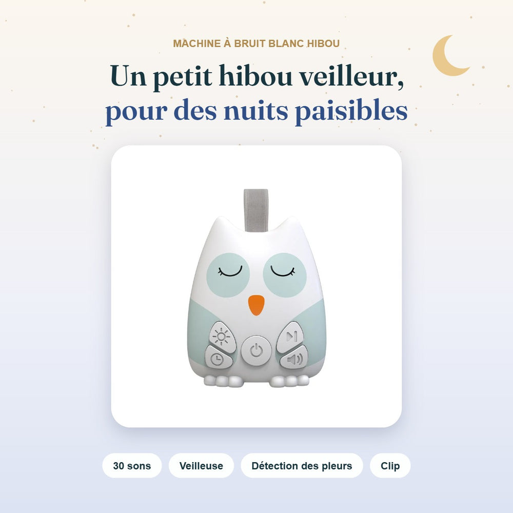 Machine à bruit blanc Hibou Bébé Ange avec veilleuse