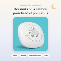 Machine à bruit blanc Nuage Bébé Ange avec veilleuse et détection des pleurs