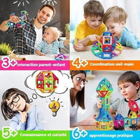 MagnaBuild - Blocs de Construction Magnétiques pour Enfants, Grand et Petit Format - Bébé Ange