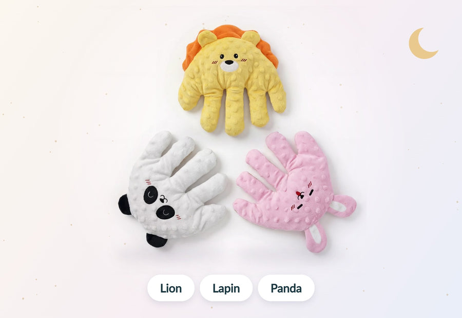 Les 3 mains apaisantes ANGIVIA : lion, lapin et panda