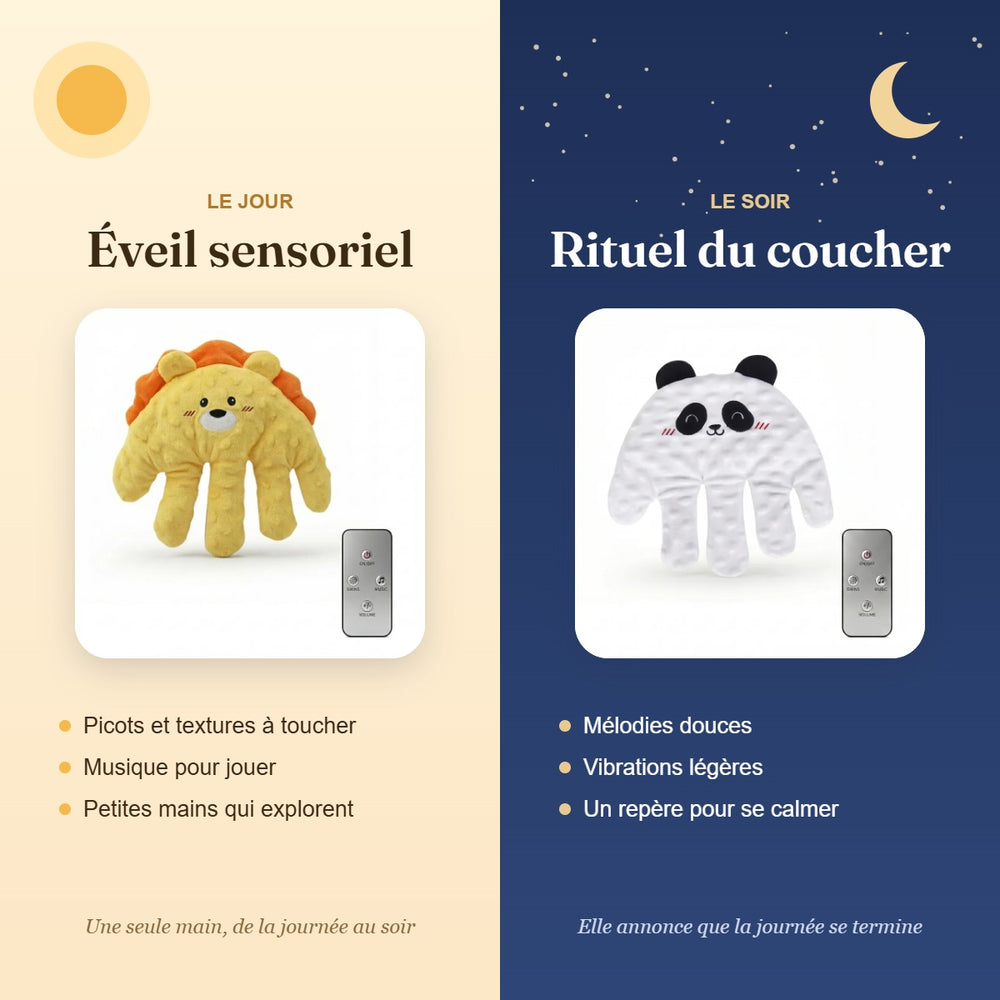 Le jour éveil sensoriel, le soir rituel du coucher