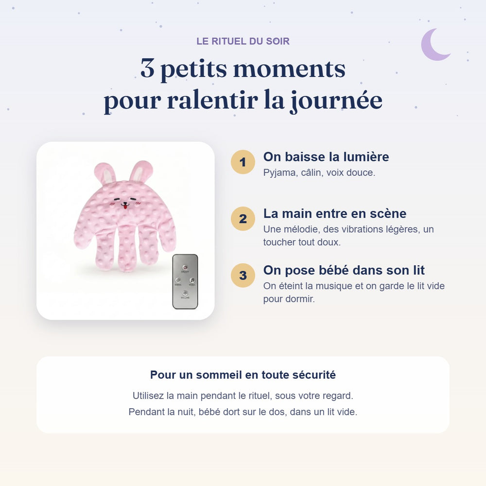 Le rituel du soir en 3 moments avec la main apaisante