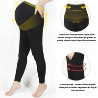 MaternComfort™ - Leggings Maternité Haute Taille avec Soutien Abdominal - Bébé Ange