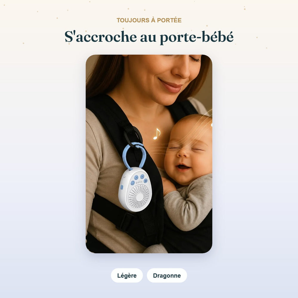 Mini machine à bruit blanc accrochée au porte-bébé