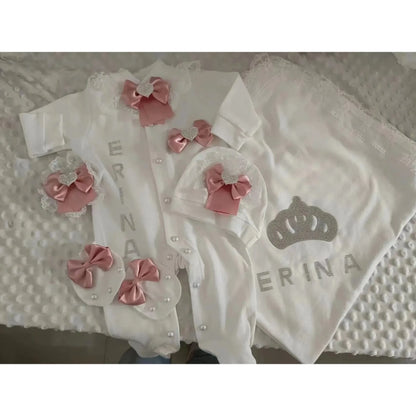 RoyalBaby™ - Ensemble Hôpital de Sortie Naissance Bling 5 Pièces Princesse/Prince - Bébé Ange
