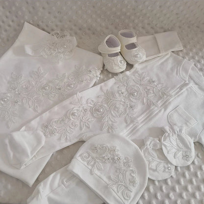 RoyalBaby™ - Ensemble Hôpital de Sortie Naissance Bling 5 Pièces Princesse/Prince - Bébé Ange
