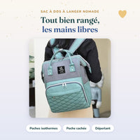 Sac à dos à langer Nomade Bébé Ange avec poches isothermes