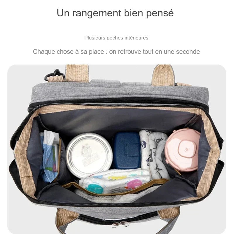 Rangement intérieur organisé du sac à langer
