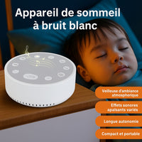 SomniLight™ Veilleuse & Bruit Blanc Nomade Veilleuse & Machine à Bruit Blanc Bébé Ange 