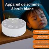 SomniLight™ Veilleuse & Bruit Blanc Nomade Veilleuse & Machine à Bruit Blanc Bébé Ange 