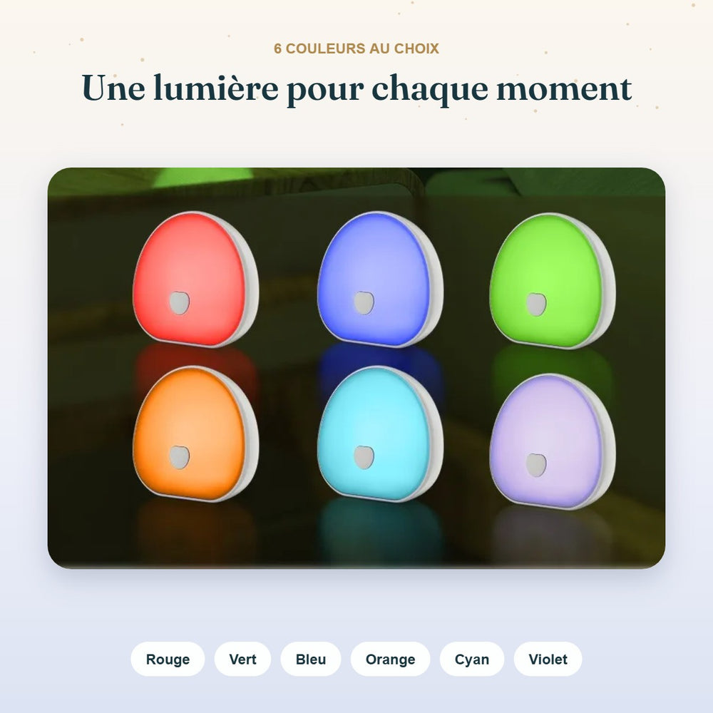 Veilleuse musicale Lumi : 6 couleurs de lumière au choix