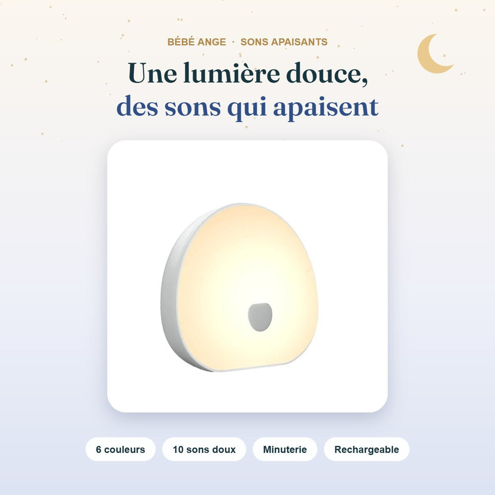 Veilleuse musicale Lumi Bébé Ange : lumière douce et sons apaisants